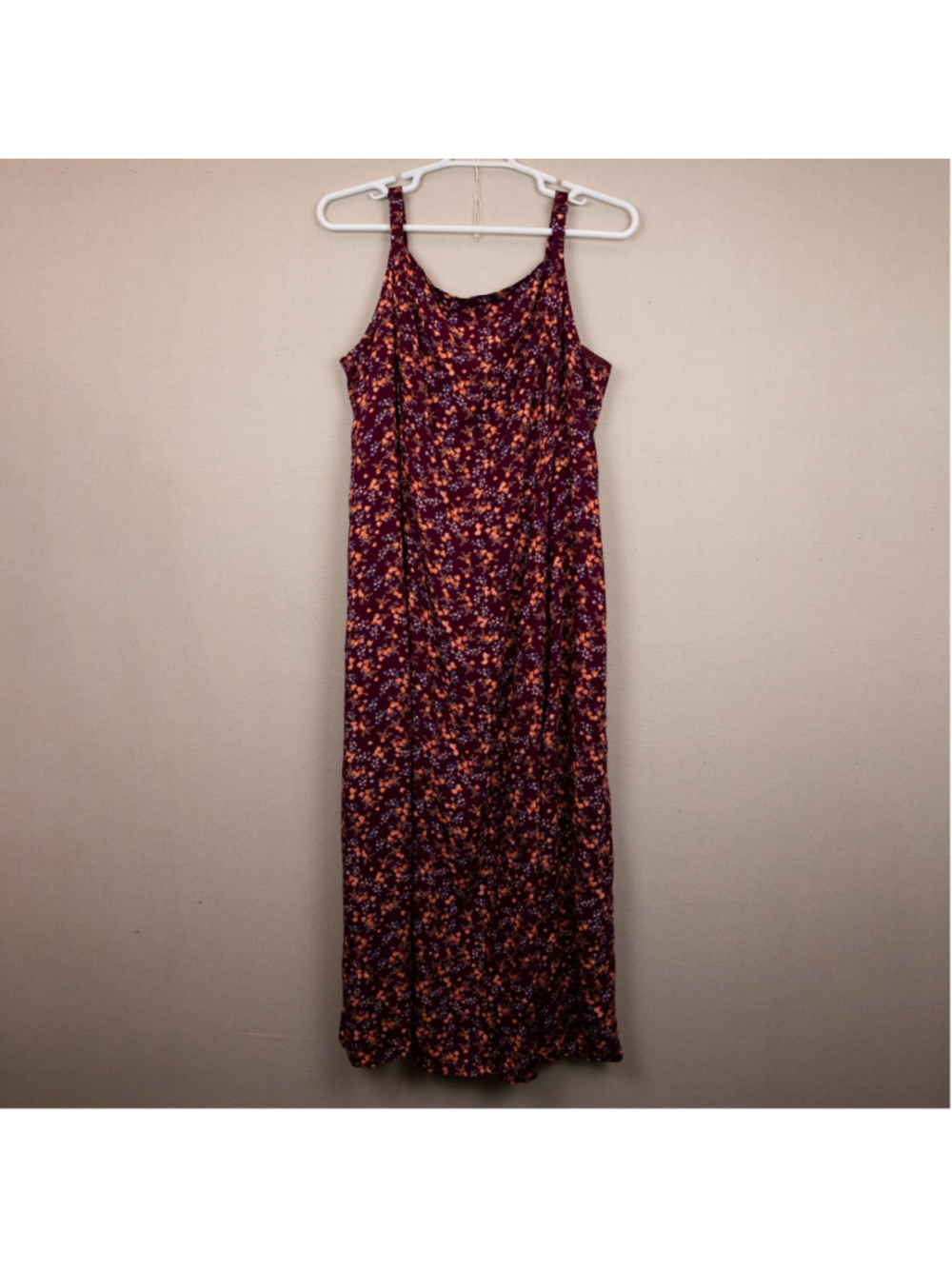 Old Navy burgundy floral smocked maxi dress-XXL
